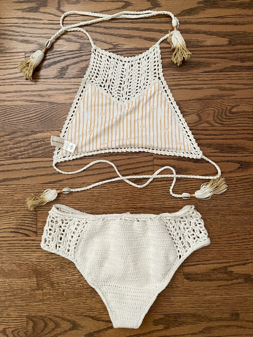 She Made Me White Crochet Bikini Set - Picture 2 of 7